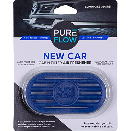 Pureflow Cabin Filter Air Freshener with Odor Eliminator – Fits on Most Car, Truck, and SUV Cabin Air Filters - New Car (1 Pack) - Image 1