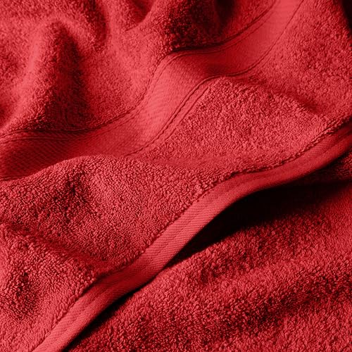Superior Egyptian Cotton Pile 6 Piece Towel Set, Includes 2 Bath, 2 Hand, 2 Face Towels/Washcloths, Ultra Soft Luxury Towels, Thick Plush Essentials, Guest Bath, Spa, Hotel Bathroom, Red - Image 4