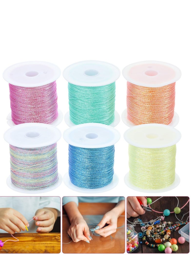 6 Rolls Lanyard for Bracelet Making, Waxed Polyester Cord Bracelet Rope, Suitable for Jewelry Making, DIY Friendship Bracelets - Image 3