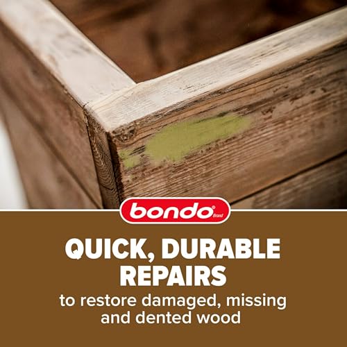 3M Bondo Wood Filler 12 oz with Hardener 0.5 oz, Repairs Chips and Cracks in Wood, Sandable, Paintable, and Stainable - Image 5