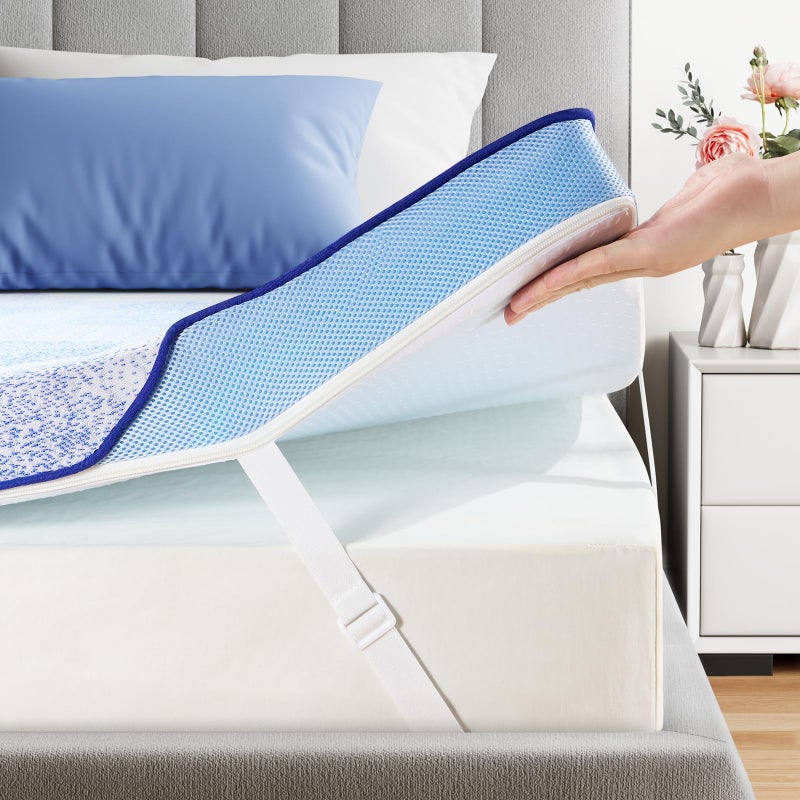 PERLECARE Firm Mattress Topper Queen- 3 Inch Memory Foam Bed Topper Made with CertiPUR-USÂ® Certified Foam, Mattress Pad with Cooling Bamboo Cover, Removable & Washable, Oeko-Tex Certified - Image 1