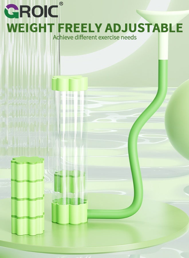 GROIC جهاز تمارين التنفس للرئتين، مدرب تنفس الدمبل، مدرب عضلات البطن، مدرب التنفس العميق لتمارين سعة الرئة، مدرب الرئة الطبيعي لعضلات الوجه (100 جرام، أخضر) - Image 5