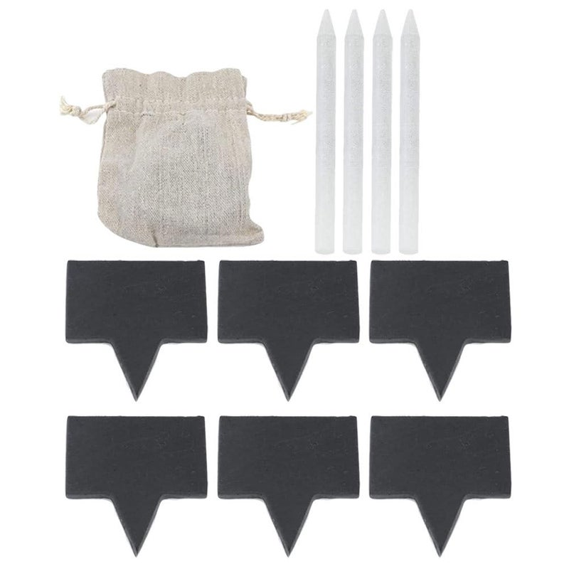 Reusable Cheese Markers Set With 6 Labels 4 Soapstone Chalks Linen Bag - Image 2