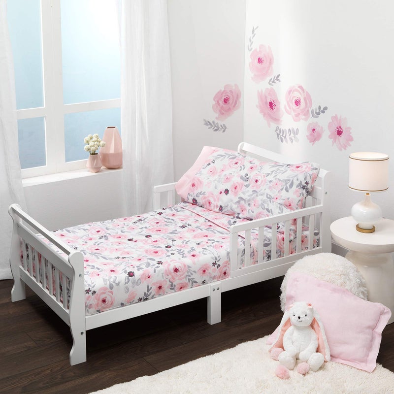 Bedtime Originals Bedtime Originals Blossom 4Piece Toddler Bedding Set Pink Garden Floral 