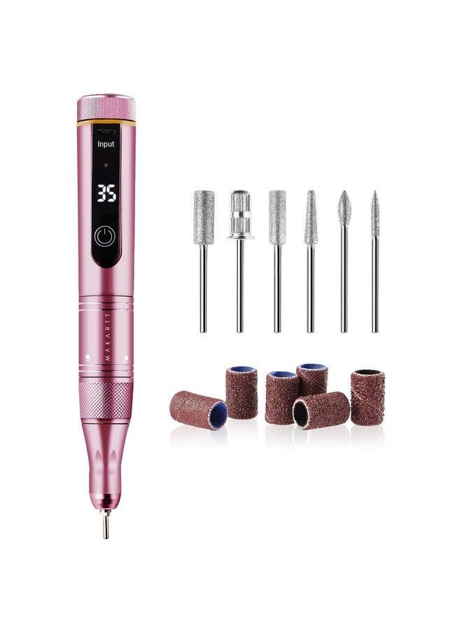 MAKARTT - Cordless Nail Drill 35000Rpm Rechargeable Electric Nail File Ellsee Portable E Filer Professional Manicure Kit For Acrylic Nails Gel Polish Remove With 6Pcs Nail Drill Bits Nail Tech Home Diy - Image 1