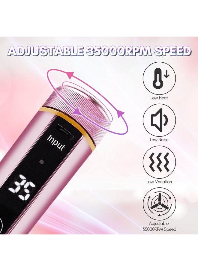 MAKARTT - Cordless Nail Drill 35000Rpm Rechargeable Electric Nail File Ellsee Portable E Filer Professional Manicure Kit For Acrylic Nails Gel Polish Remove With 6Pcs Nail Drill Bits Nail Tech Home Diy - Image 1