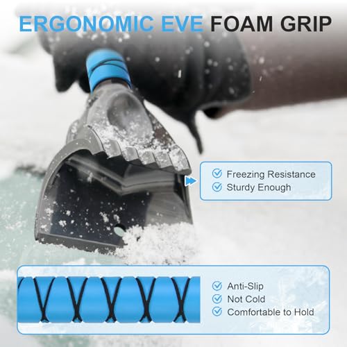 Yougfin 2 in 1 Extendable Snow Brush with Ice Scraper for Car Windshield, 33 Inch Car Window Scraper & Foam Snow Removal Brush for SUV, Heavy Duty Snow Cleaner for Truck Van, 360° Pivoting Head - Image 5