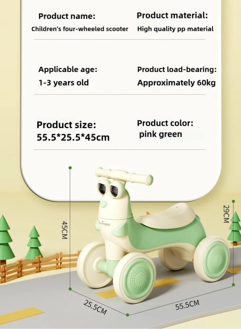 IBAMA 1-3 Years Old Pedal-Free 4-Wheel Toddler Balance Car, Toddler Scooter, Toddler Car with Glow-in-the-Night and Music，Balance Bike Can As Birthday Gifts, Christmas Gifts | Assorted Color - Image 2