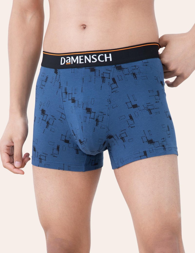 DAMENSCH Men's Deo-Cotton Deodorizing Trunk- Pack of 1- Marbled Blue- Large - Image 4