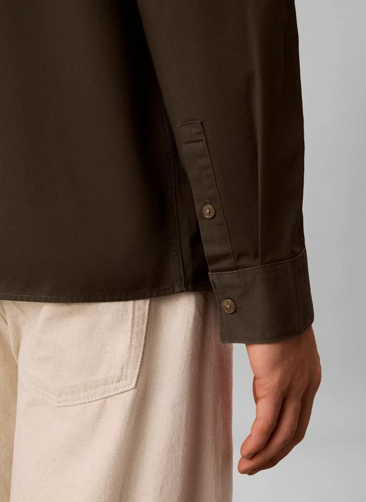 Calvin Klein Beluga Washed Twill Overshirt With Linen for Men | Best Price UAE