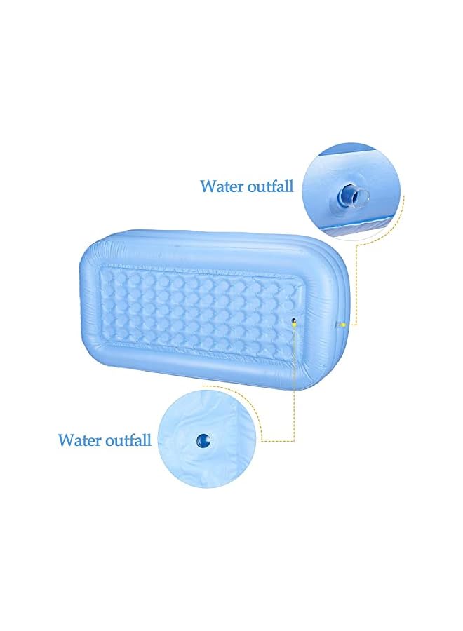 The Bros حوض استحمام قابل للنفخ للبالغين، حوض استحمام منفصل قابل للنفخ مع ميزة قابلة للطي ومحمولة لمنتجع صحي للبالغين مع مضخة هواء كهربائية (PVC عالي الكثافة) - Image 3