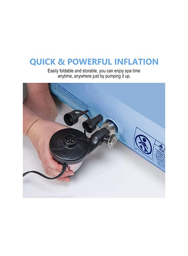 The Bros حوض استحمام قابل للنفخ للبالغين، حوض استحمام منفصل قابل للنفخ مع ميزة قابلة للطي ومحمولة لمنتجع صحي للبالغين مع مضخة هواء كهربائية (PVC عالي الكثافة) - Image 5
