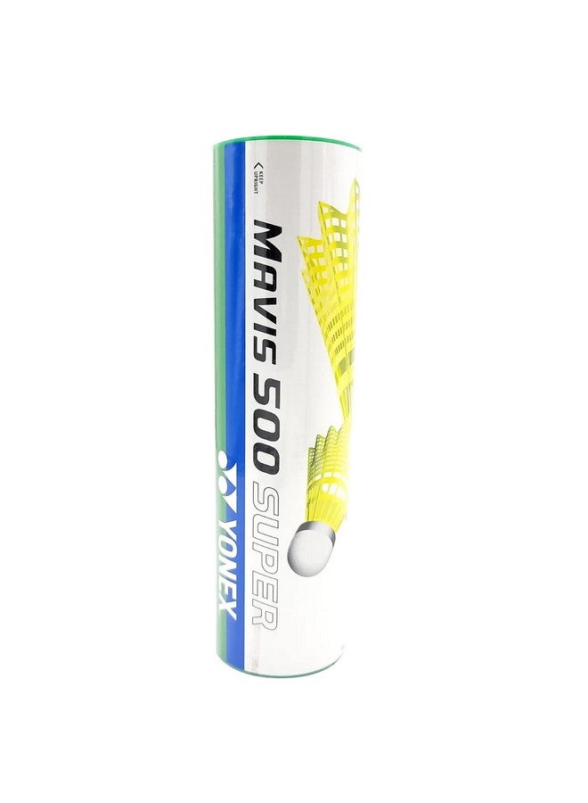Yonex Mavis 500 Super Nylon Shuttlecock Made In Japan - Pack Of 6 (Yellow) - Image 1