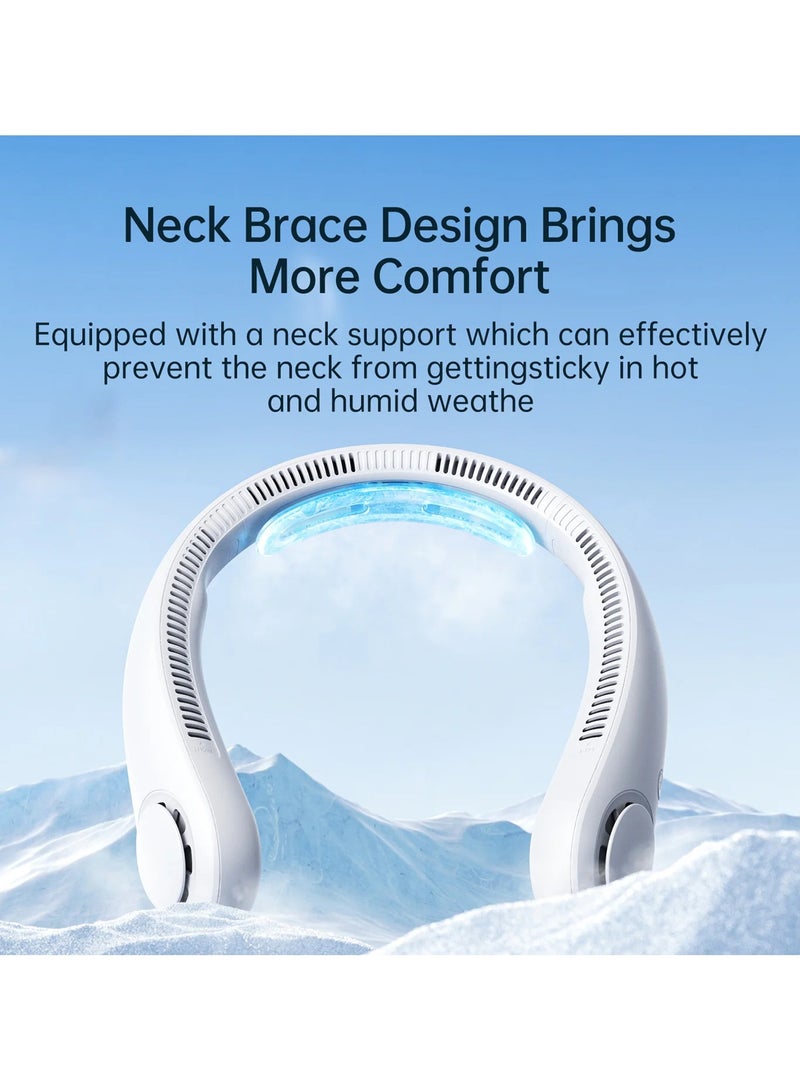 JISULIFE Portable Neck Fan Upgraded JisuLife Neck Fan Life4 360-Degree Air Circulation High Speed Brushless Motor Accelerates Airflow 2 Airflow Channels 4700 RPM 5000 mAh Battery 5 Gear Settings 16 Hrs Lasting Full Charge In 2 Hrs Neckbrace Personal Hands Free Fan Black - Image 2
