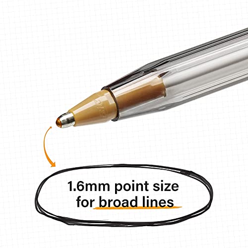 BIC MSB11BK Cristal Xtra Bold Ballpoint Stick Pen, Black Ink, 1.6mm, Bold, Dozen - Image 4