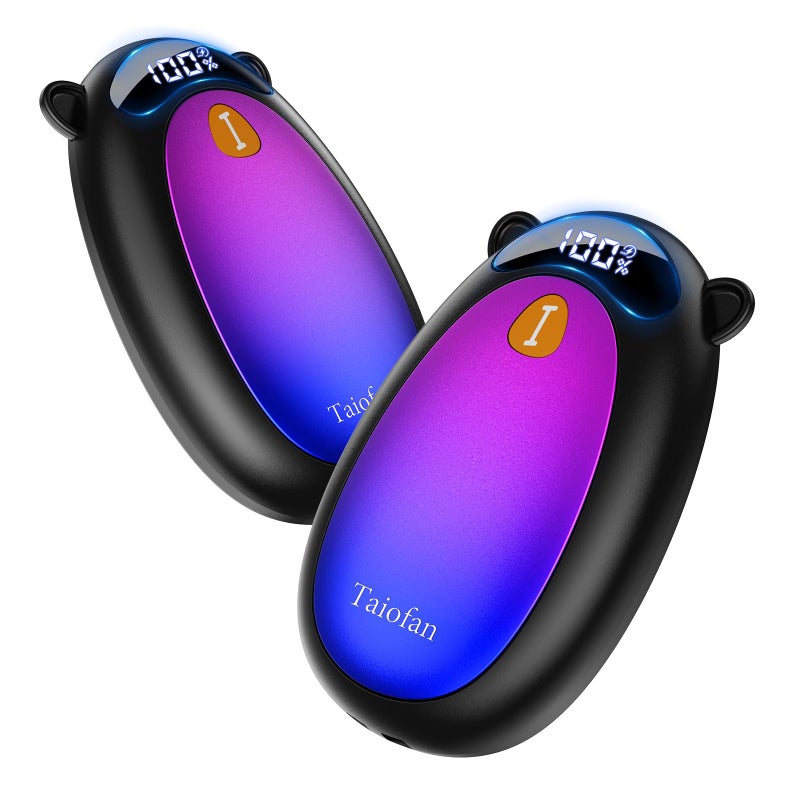 Taiofan Electric Hand Warmers Rechargeable, Cute Bear Design, LED Display, 4 Settings, Fast Heating Portable Pocket Heater Magnetic Handwarmers 2 Pack for Hunting Essentials Camping Gift for Men Women - Image 1