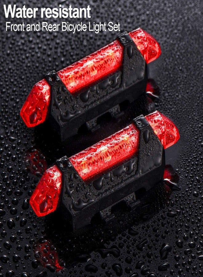 Flipco USB Rechargeable Bike Light Front and Rear Bicycle Light Set Scooter Light 5 LEDs 4 Modes Head Back Cycling Flashing Safety Warning Lamp - Image 5