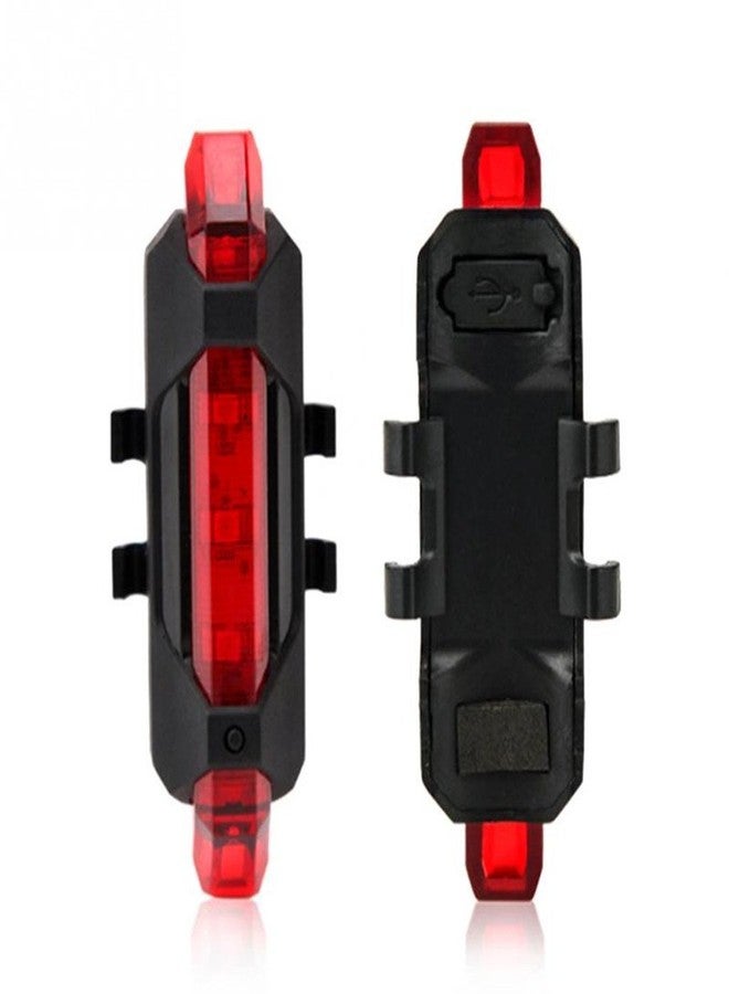 Flipco USB Rechargeable Bike Light Front and Rear Bicycle Light Set Scooter Light 5 LEDs 4 Modes Head Back Cycling Flashing Safety Warning Lamp - Image 1