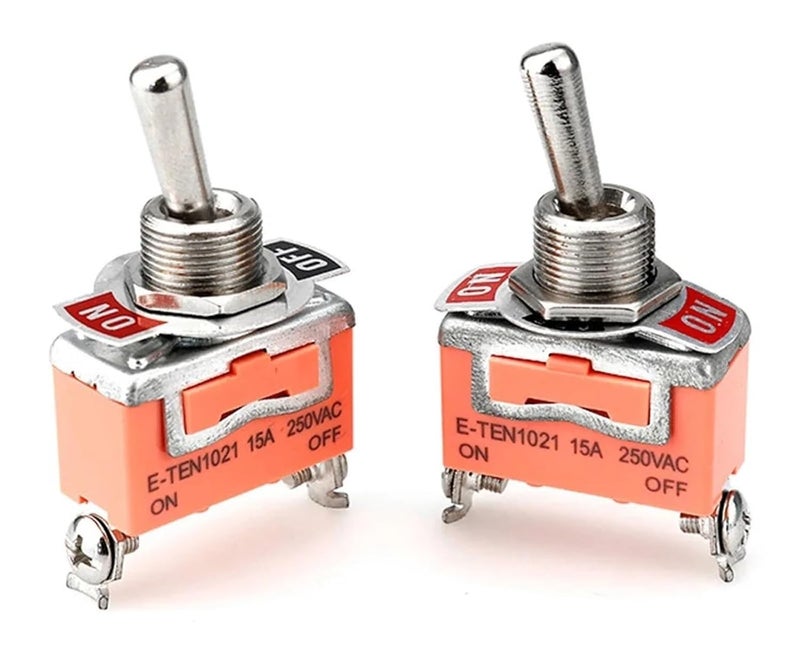 مفتاح نحاسي ثقيل ذو مزلاج 15 أمبير 220 فولط تشغيل إيقاف تشغيل وضعين برتقالي - Image 4