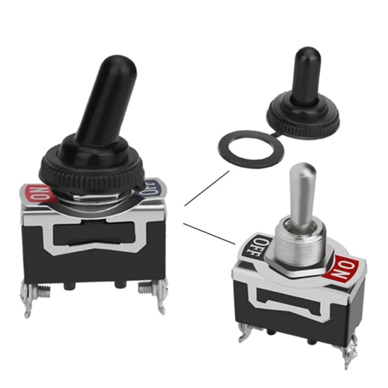 مفتاح نحاسي ثقيل ذو مزلاج 15 أمبير 220 فولط تشغيل إيقاف تشغيل وضعين برتقالي - Image 5