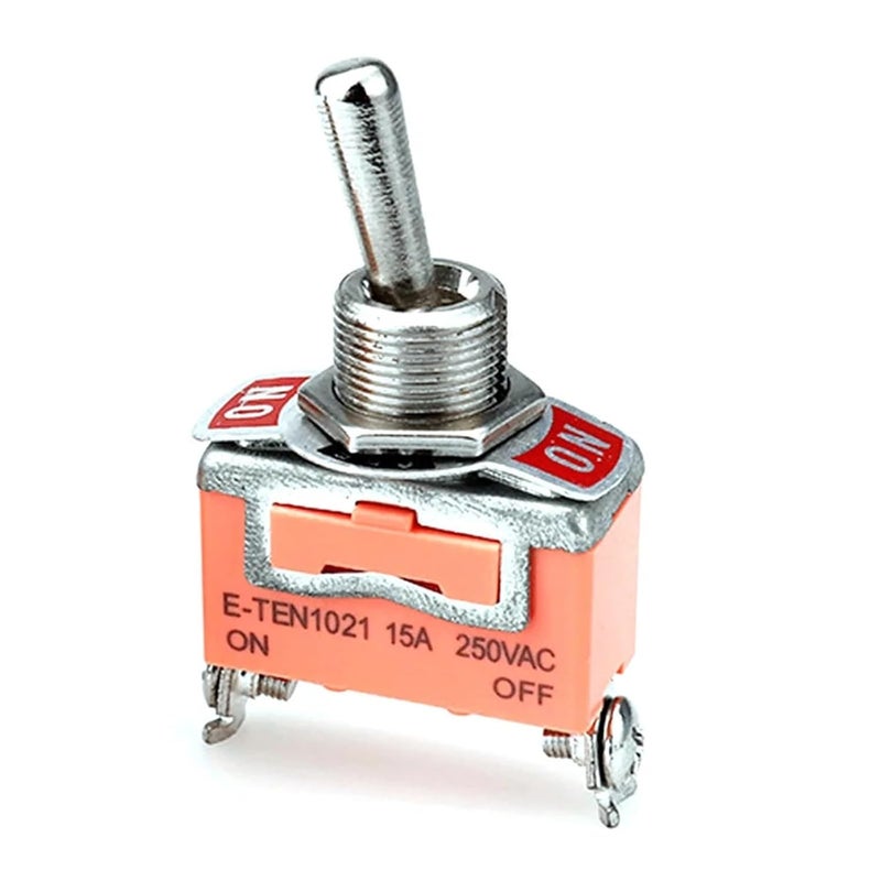 مفتاح نحاسي ثقيل ذو مزلاج 15 أمبير 220 فولط تشغيل إيقاف تشغيل وضعين برتقالي - Image 2