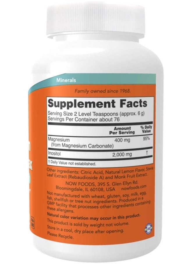 Magnesium Inositol Relax Nervous System Support Powder Fizzy