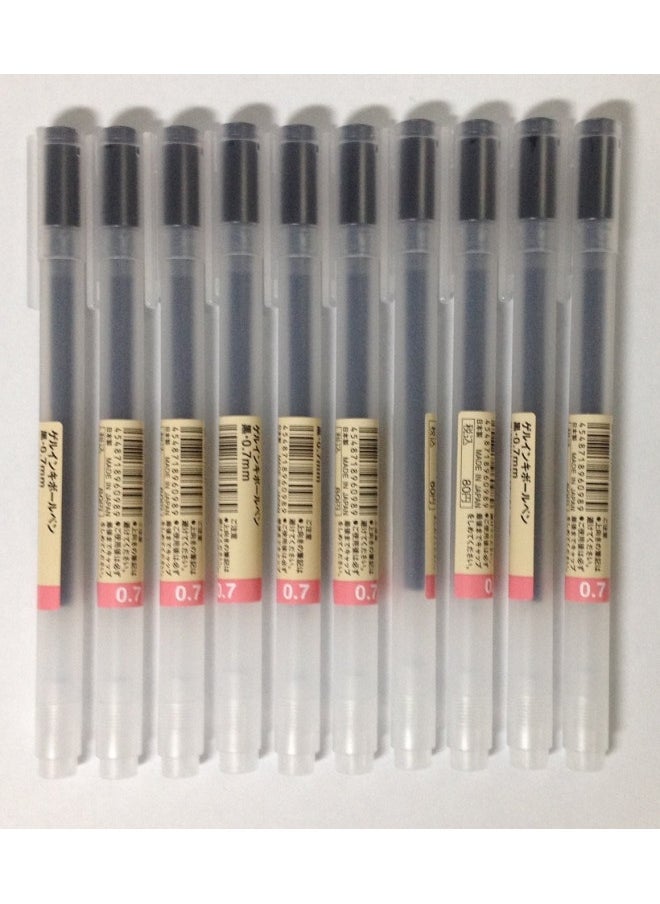 MUJI Muji Gel Ink Ballpoint Pens 0.7Mm Black Color 10Pieces 