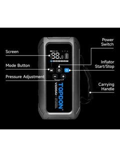 Topdon Topon 2200A Jump Starter for 8L Vehicles with Air Compressor 5 in 1 Power Bank, Flash Light with Digital Display Fast Charging  - Image 4