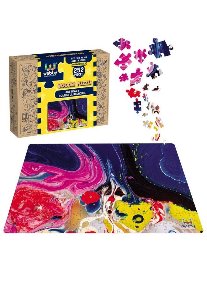Webby Abstract Colourful Blending Wooden Jigsaw Puzzle, 252 Pieces - Image 1