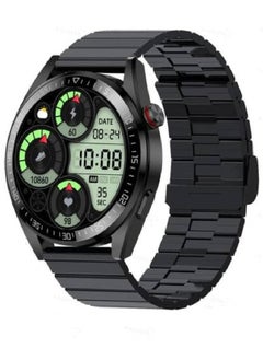 Full Screen Smart Watch Men Always Display The Time Bluetooth Call Local Music Men Smartwatch For Samsung iPhone Huawei - Black Steel