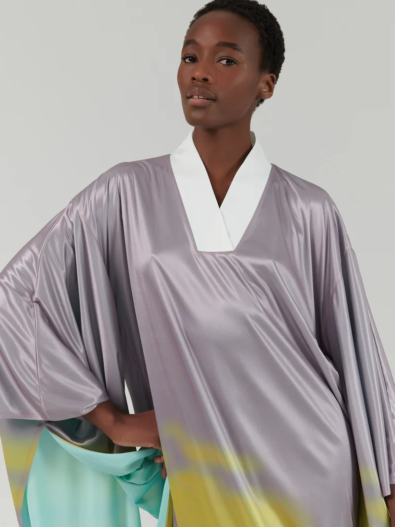 leem Kimono Sleeve Printed Kaftan