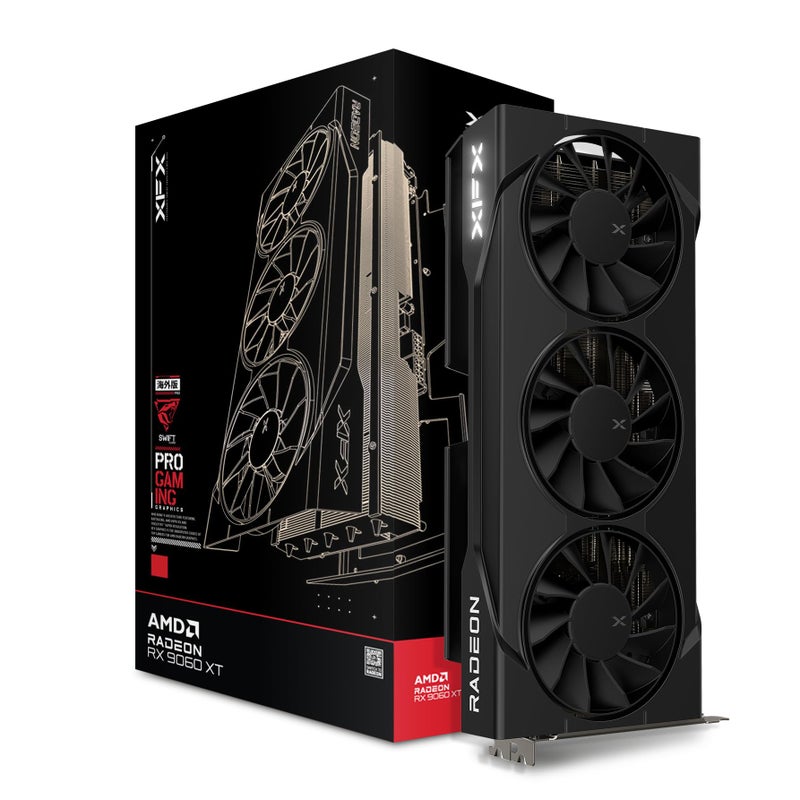 XFX Swift AMD Radeon RX 9060 XT OC Triple Fan Gaming Edition with 16GB GDDR6 HDMI 2xDP RDNA 4 RX96TS316BA Graphics Card Compatible with Desktop PCs - Image 2