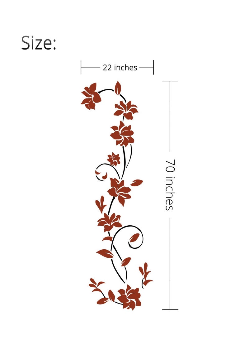 3D Rattan Flower Wall Murals for Living Room Bedroom Sofa Backdrop TV Background, Originality Stickers Gift, Decor Decal (70(H) x 22(W) inches) - Image 2