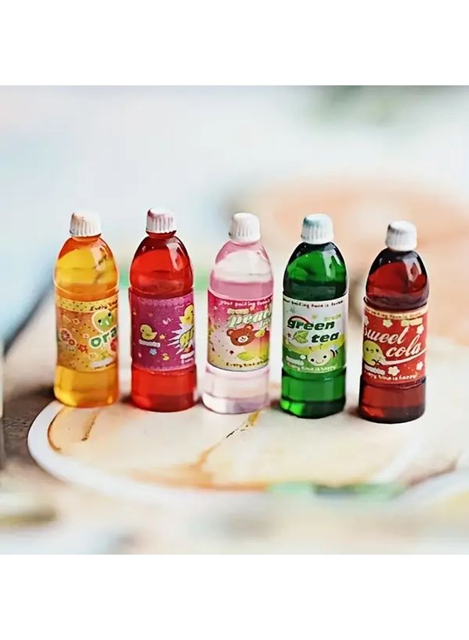 6Pcs Miniature Juice Bottles Playset For Dollhouse Terrarium Landscape Decor - Image 1
