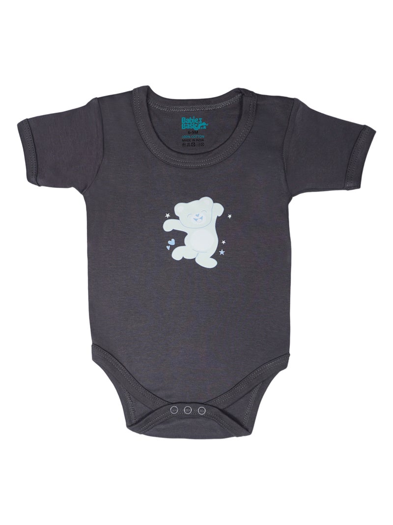 Babies Basic 5 piece Unisex 100% Cotton Sets include Bib, Romper, Mittens, Cap and Sleepsuit/Jumpsuit - Image 3