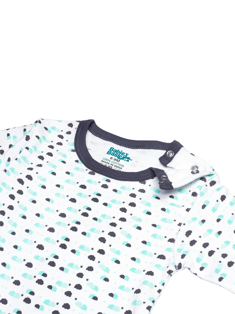 Babies Basic 5 piece Unisex 100% Cotton Sets include Bib, Romper, Mittens, Cap and Sleepsuit/Jumpsuit - Image 5