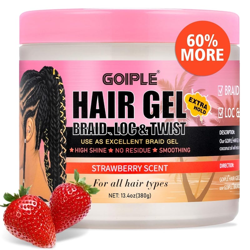 Goiple 134oz Braiding for Twist Locs Braids No Flake Extra Hold High Shine Braid Gel  Edge Control Loc Gel Long Lasting for Locks Cornrows Smooths  Tames Frizz Braid Gel for All Hair Braid Types