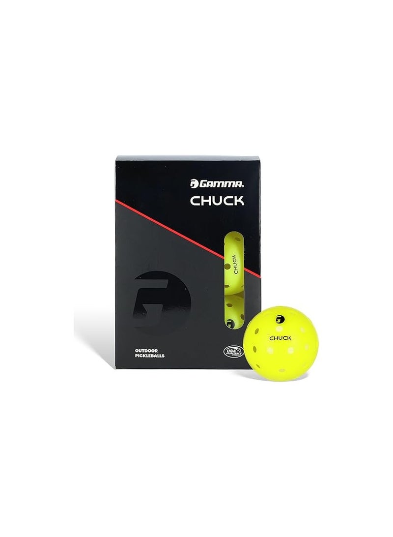Gamma Chuck Tournament Pickleballs for Outdoor Play, Symmetrical 38-Hole Design Meets USAPA Standards, 6 Pack  - Image 2