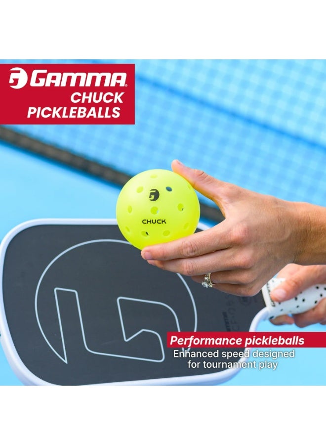 Gamma Chuck Tournament Pickleballs for Outdoor Play, Symmetrical 38-Hole Design Meets USAPA Standards, 6 Pack - Image 2