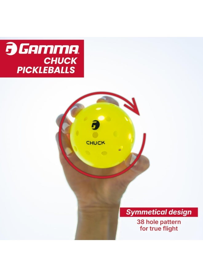 Gamma Chuck Tournament Pickleballs for Outdoor Play, Symmetrical 38-Hole Design Meets USAPA Standards, 6 Pack - Image 3