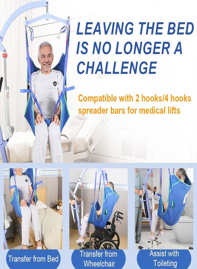 Ehucon Universal Full Body Patient Lift Sling,Thickened Medical Sling for Transfer,Bed Positioning and Lifting,Transfer Sling for Elderly,Disabled,Bedridden-500LBS (Blue, Large) - Image 2