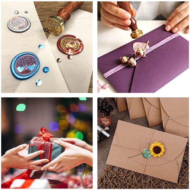 DMG TECH Sealing Wax Beads Kit, 600Pcs Diy Wax Seal Set Includes 24 Colors Wax Seal Beads Wax Warmer Wax Stamp, Envelopes Metallic Pen For Gifts, Letters, Crafts, Wedding Invitation And Decoration Sealing - Image 4