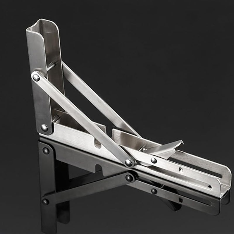 2Pcs 12 Inch Stainless Steel Shelf Brackets Heavy Duty Wall Mounted Support Rack - Image 3