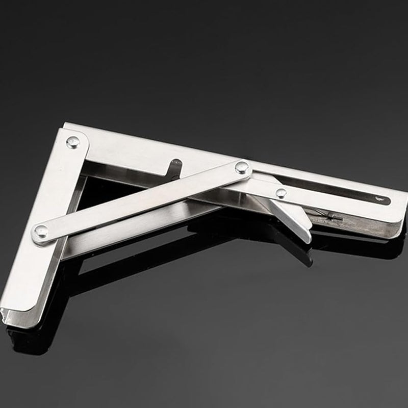 2Pcs 12 Inch Stainless Steel Shelf Brackets Heavy Duty Wall Mounted Support Rack - Image 4