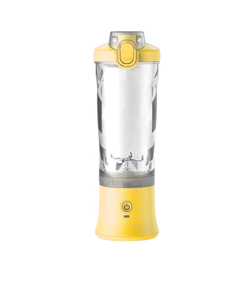 Premsons Mix & Go® Portable Blender Juicer – USB Rechargeable Smoothie Maker with 6 Blades, 380ml Capacity, 2000mAh Battery – Waterproof Mini Blender for Travel, Gym & Office - Yellow - Image 1