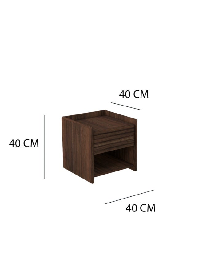 بيتي طاولة جانبية ( كمودينو ) درج ورف اللون بني - Image 4