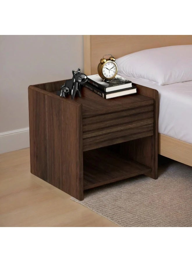 بيتي طاولة جانبية ( كمودينو ) درج ورف اللون بني - Image 1