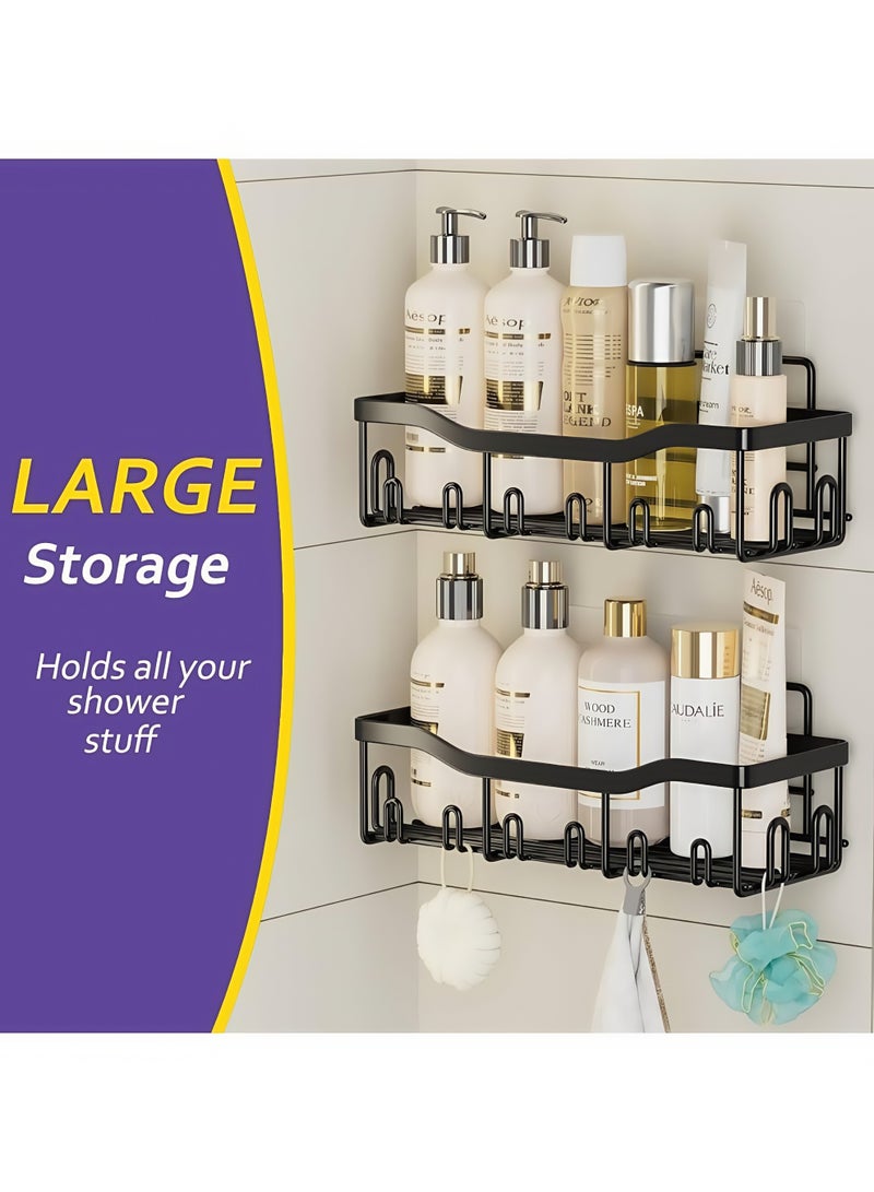 SY SELECT 5-Pack No Drilling Shower Caddy, Adhesive Bathroom & Kitchen Organizer, Large Capacity Rustproof Stainless Steel Shelves for Inside Shower Rack  - Image 5