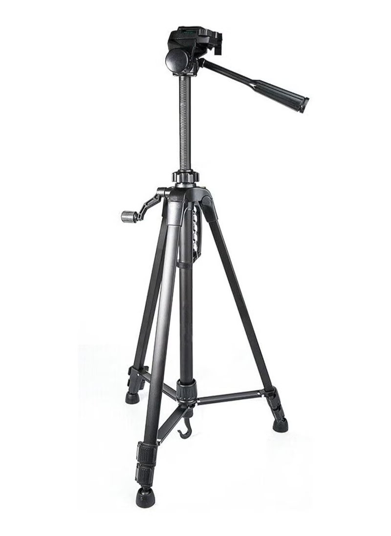 JAJEEK Aluminum Portable Tripod for DSLR Camera & Camcorder WF-3520 | Lightweight, Adjustable, 3-Way Pan Head | Perfect for Photography, Vlogging, and Filming (Black)  - Image 1