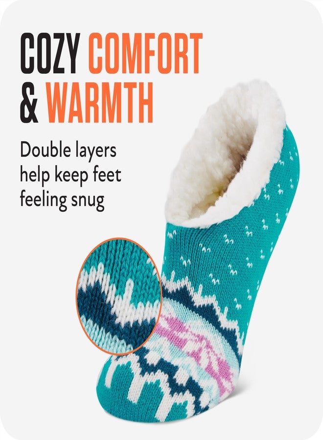 سوف سول جوارب سوف سول النسائية للتدفئة، رمادي/أبيض/أخضر، مقاس متوسط (زوجان) - Image 2